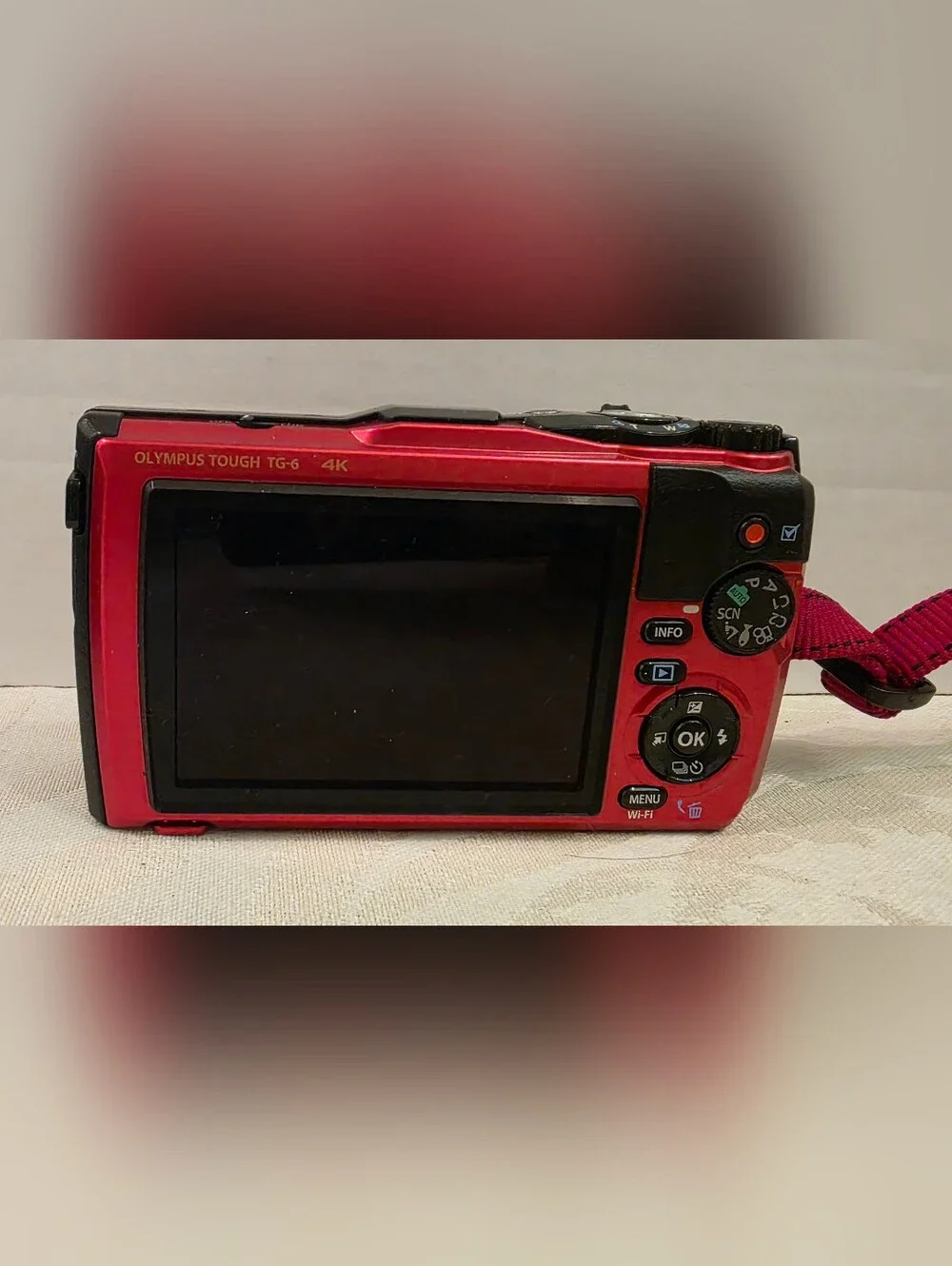 Olympus Tough TG-6 Red Compact Waterproof Digital Camera 12 MP/ 4K Video